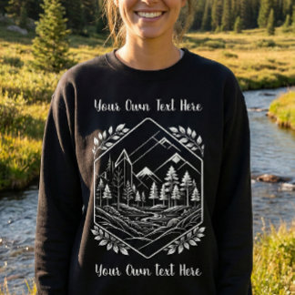 Warm Mountain Hexagon Forest Your Text T Shirt