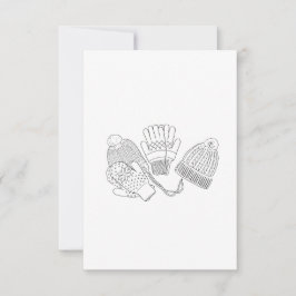Warm Mysigt Ski Winter Wedding Beanies och Mittens OSA Kort