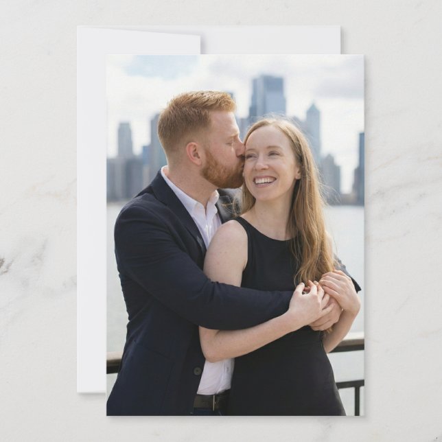 Warm Navy Affectionate Photo Inbjudningar (Framsida)