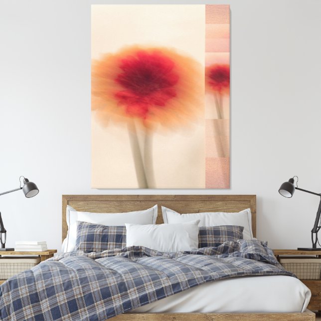 Warm Neutral Abstract Floral Wall Decor Canvastryck (Insitu (sovrum))