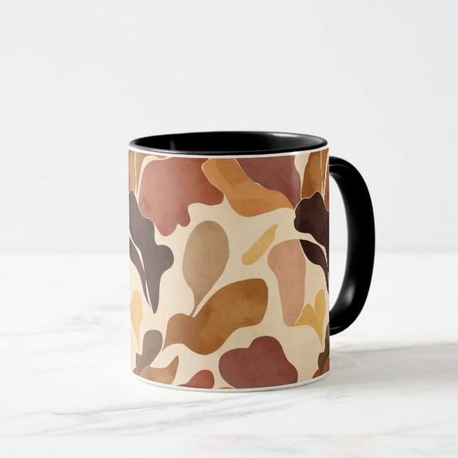Warm Neutral Abstract Mug – Modern Organic Pattern Mugg (Framsida höger)