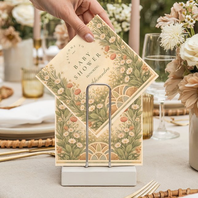 Warm Neutral Desert Botanicals Baby Shower Pappersservett (Skapare uppladdad)