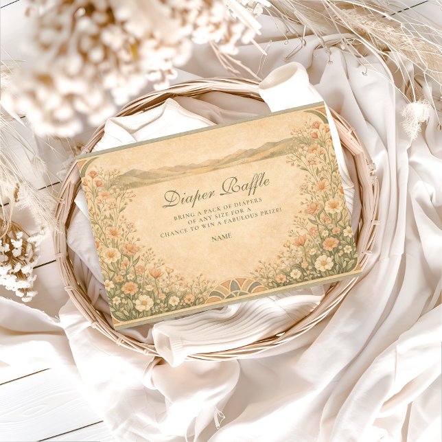 Warm Neutral Desert Botanicals Diapper Raffle  Tilläggskort (Skapare uppladdad)