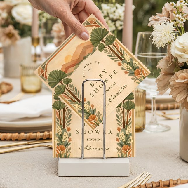 Warm Neutral Desert Canyon Botanicals Baby Shower Pappersservett (Skapare uppladdad)