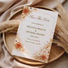 Warm Neutral Floral Announcement