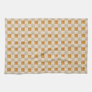 Warm Neutral Plaid Tea Towel Cozy Beige Check Kit Kökshandduk