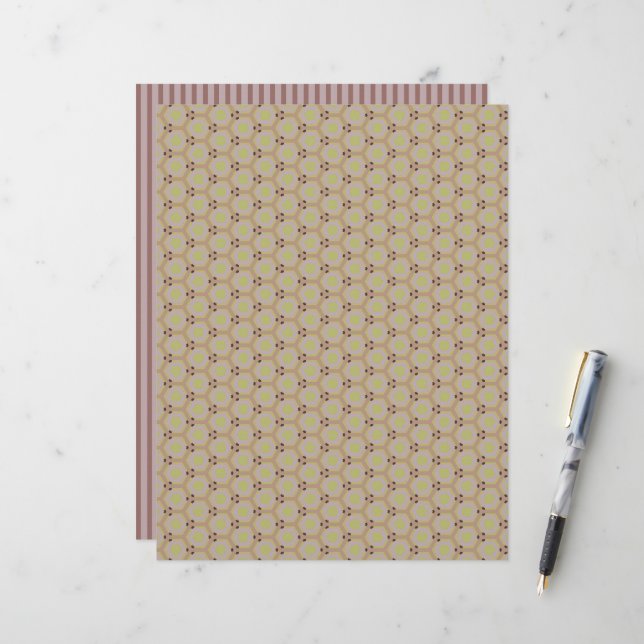 Warm Neutrals Honeycomb Hexagons Scrapbook Paper (Fram/Back In Situ)