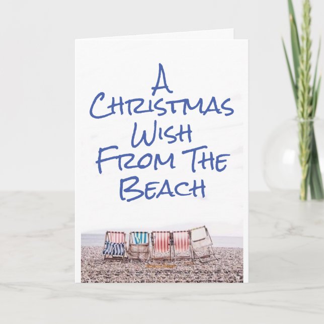 **WARM OCH SUNNY BEACH CHRISTMAS ÖNSKEMÅL** HELGKORT (Framsida)