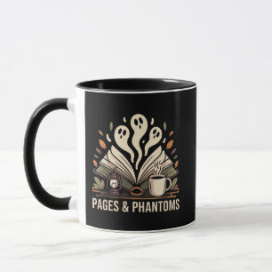 Warm Olive Pages & Phantoms Spooky Reader Bok Mugg
