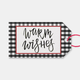 Warm Önskemål Black and White Buffalo Plagt Gift M Presentetikett