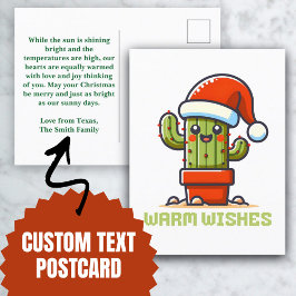 Warm Önskemål Cute Santa Jul Cactus Helg Vykort