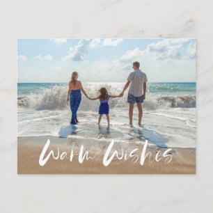 Warm Önskemål Family Coastal Beach Photo Helg Vykort