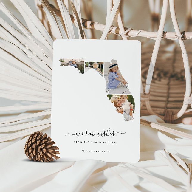 Warm Önskemål | Florida Helgdag Photo Collage Card Julkort (Skapare uppladdad)