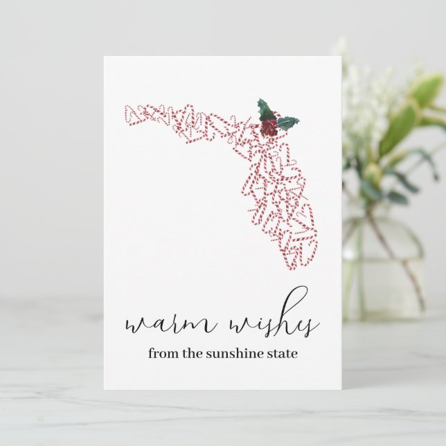 Warm Önskemål | Florida Helgdag Photo jul Card Tack Kort (Stående Fram)