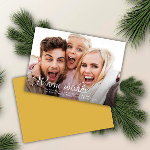 Warm Önskemål   Fullt Photo Bright Guld jul Julkort