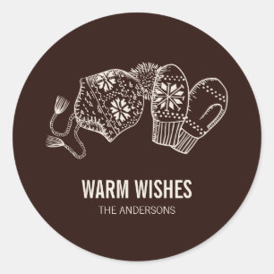 Warm Önskemål Helgdag Essentials Sticker Runt Klistermärke