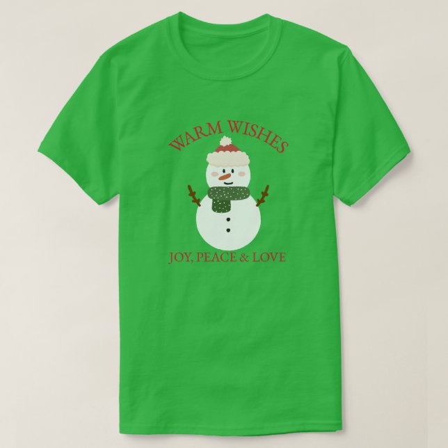 Warm Önskemål jul Snögubbe T-Shirt (Design framsida)