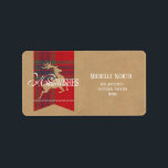 Warm Önskemål Kraft & Tartan Red ID589 Adressetikett<br><div class="desc">Denna vackra juladressetikett har en papper Kraft-bakgrund som är full av ett rött tartanband och dekorerad med en vit renhet och manustext av "Warm Önskemål. Sök i ID589 för att se alla samordningsprodukter för den här designen.</div>