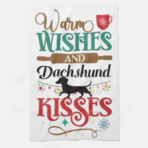 Warm Önskemål och Dachshund Kisses Kökshandduk