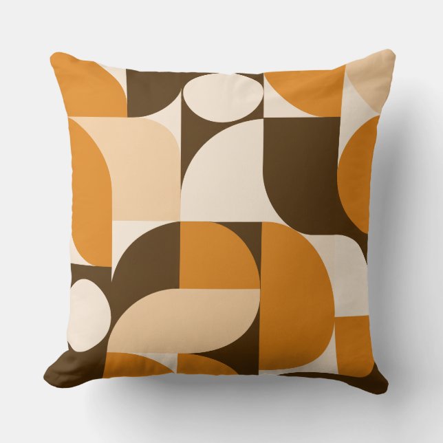 Warm Orange Geometric Composition Kudde (Framsida)