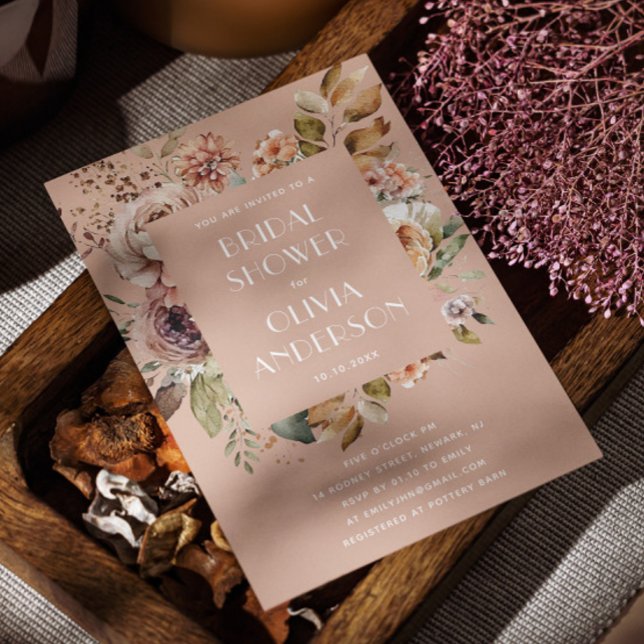 Warm Peach Beige Möhippa | Romantic Boho Inbjudningar (Skapare uppladdad)