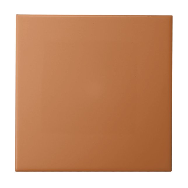 Warm Peach Caramel Solid Färg Skriv ut, Neutralt Kakelplatta (Framsidan)