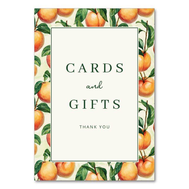 Warm Peach Illustration Border Bordsnummer (Framsidan)