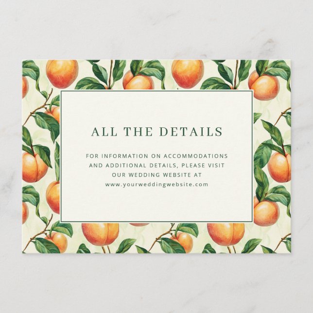 Warm Peach Watercolor Botanical Tilläggskort (Framsida)