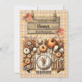 Warm Red and Orange Farmhouse Thanksgiving Inbjudningar