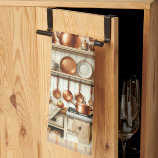 Warm Red and Orange Farmhouse Thanksgiving Kökshandduk