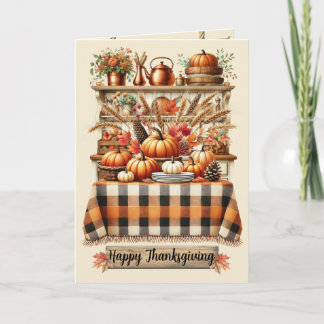 Warm Red and Orange Farmhouse Thanksgiving Kort