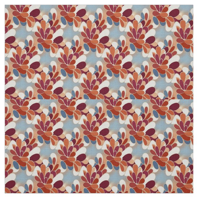 Warm Retro Petal Bloom Pattern Tyg (Provkarta)