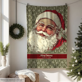 Warm Retro Santa Fleece Blanket för julens Roligt