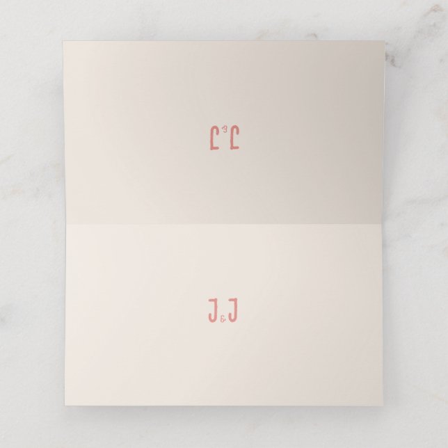 Warm Rosa Bird Sång Bröllop Placeringskort (Inuti utvikt)