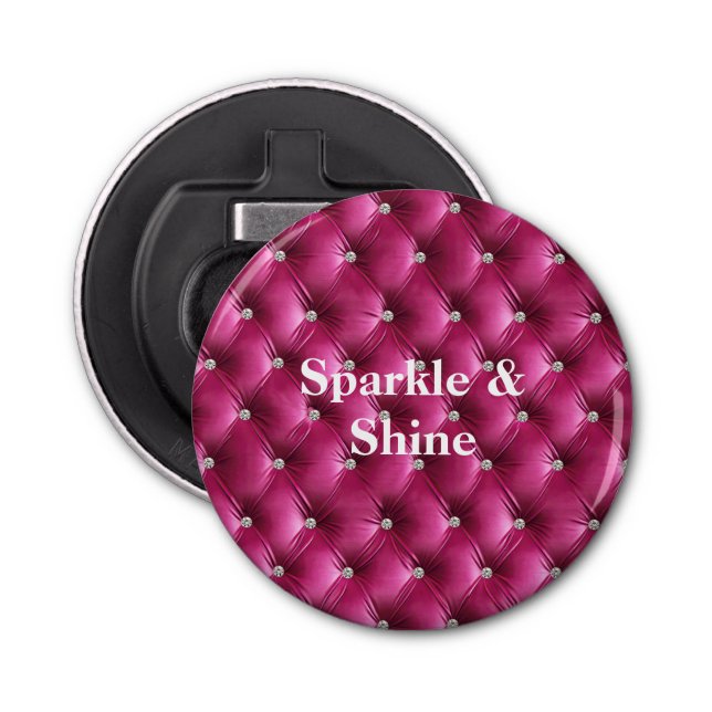 Warm Rosa Faux Velvet Flasköppnare (Framsidan)