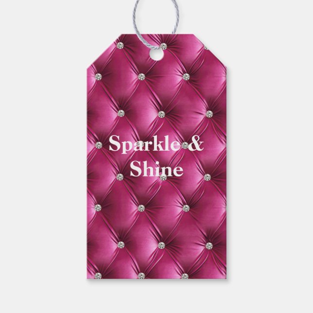 Warm Rosa Faux Velvet Presentetikett (Framsidan)