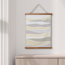 Warm Rosa Gult Grönt Curved Rand Abstrakt Wave