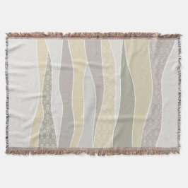 Warm Rosa Gult Grönt Curved Rand Abstrakt Wave Filt