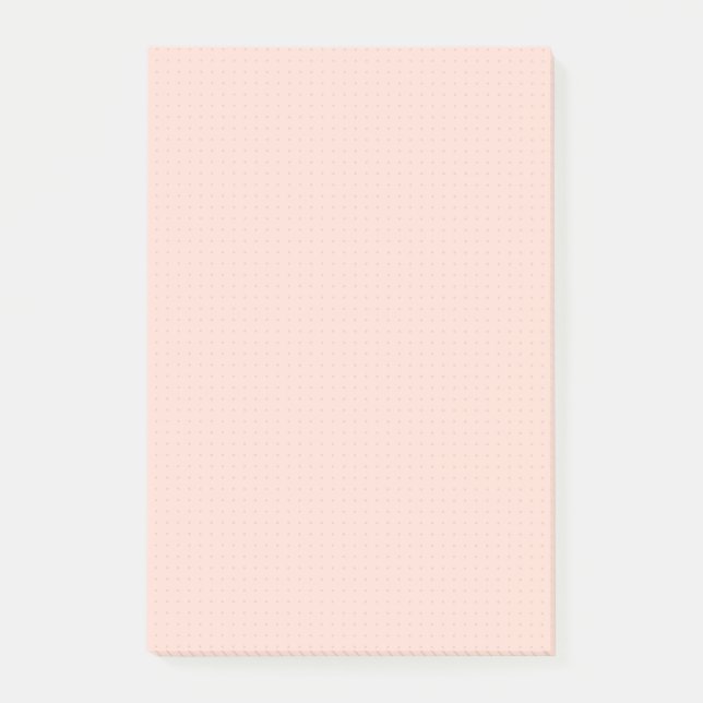 Warm Rosa Light Dot Grid Notes Post-it Block (Framsida)