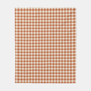 Warm Rustic Autumn Brown Mysigt Checkerboard Mönst Fleecefilt