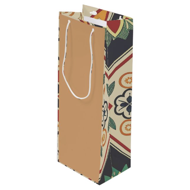 Warm Sand & Boho Blommigt Vin Bag (Framsidan Vinklad)