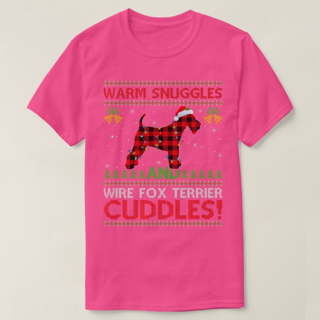 Warm Snuggles Cuddles Ugly Wire Fo Terrier Christm T Shirt (Design framsida)