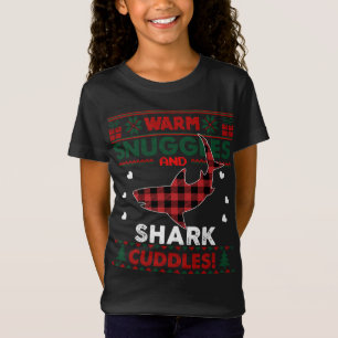 Warm Snuggles Shark Älskare Julafton Ugly Shark Ch T Shirt