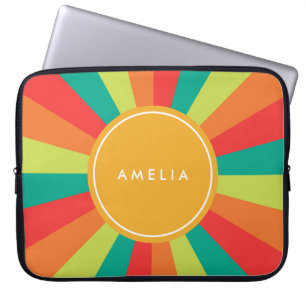 Warm Summer Personlig Namn Färg Wheel Laptop Sleeve