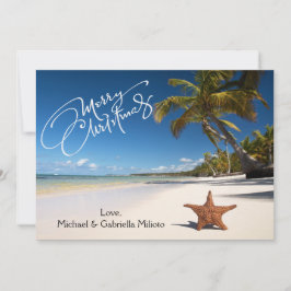 Warm Sunny Beach med Starfish-julkort Julkort