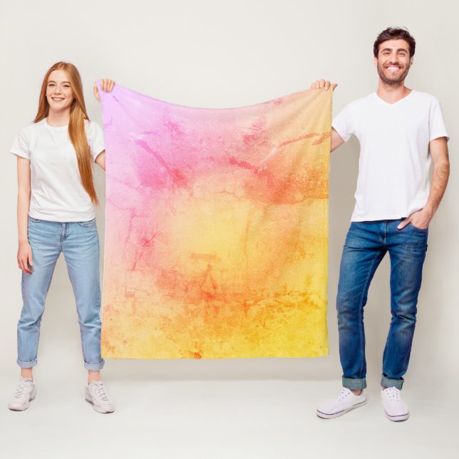 Warm Sunset Gradient Fleece Blanket (På plats)