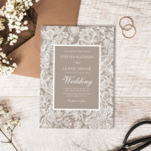 Warm Taupe Beige Line Art Wildblomma