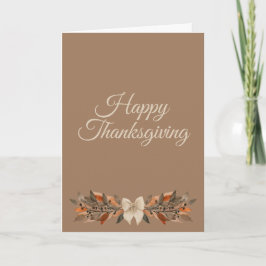 Warm Taupe “Happy Thanksgiving”  Kort
