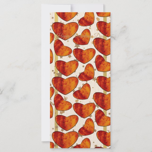 Warm Terracotta Hearts Pattern Happy Valentine’s D Kort (Framsida)