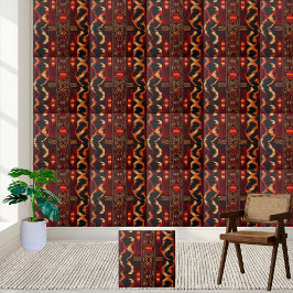 Warm Toned African Inspired Mönster Tile Kakelplatta